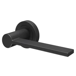 Ensemble poignée sur rosace Droit à visser GoodHome Dotz mat noir Ø52mm