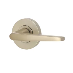 Ensemble poignée sur rosace rond à pousser Colan aluminium argent Ø52mm