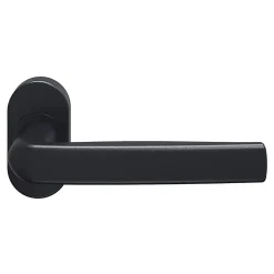 Ensemble poignée sur rosace Sel scroll à visser GoodHome Primel mat gris anthracite