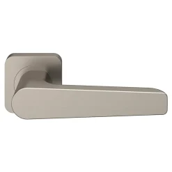 Ensemble poignée sur rosace rond à visser GoodHome Kerver effet nickel satin gris Ø52.5mm