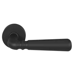 Ensemble poignée sur rosace rond à visser GoodHome Kilhog mat noir Ø50mm