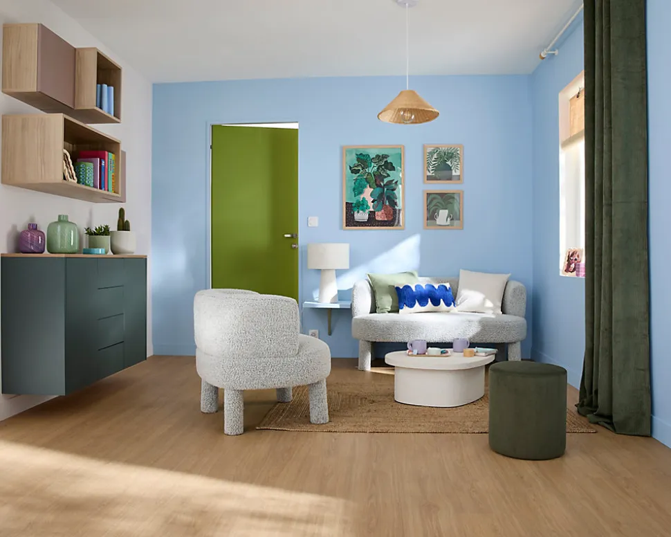 Ensemble poignée sur rosace rond à visser GoodHome Minzh effet nickel satin gris Ø50mm