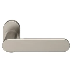 Ensemble poignée sur rosace à visser GoodHome Minzh effet nickel satin gris Ø63mm
