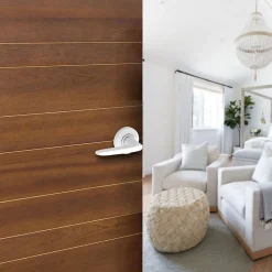 Ensemble poignée sur rosace rond à pousser Colan aluminium blanc Ø52mm