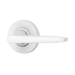 Ensemble poignée sur rosace rond à pousser Colan aluminium blanc Ø52mm