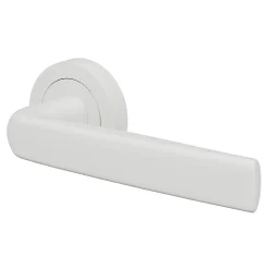 Ensemble poignée sur rosace Incurvé à visser GoodHome Primel mat blanc Ø52mm