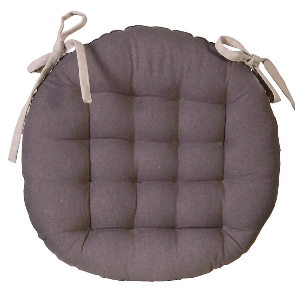 ERROR - Lot de 2 Galettes de Chaise Rondes Bicolores 40cm Dylrev - Taupe et Anthracite