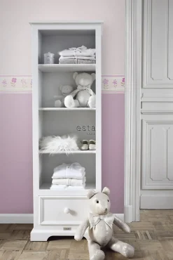 ESTAhome frise de papier peint adhésive fleurs rose clair - 500 x 17.6 cm - 170001