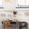 ESTAhome frise papier peint intissé XXL éléphants beige - 430 x 50 cm - 157322