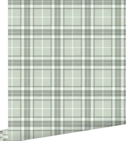 ESTAhome papier peint à carreaux vert menthe - 53 cm x 10.05 m - 138952