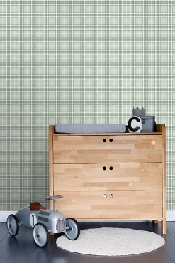 ESTAhome papier peint à carreaux vert menthe - 53 cm x 10.05 m - 138952