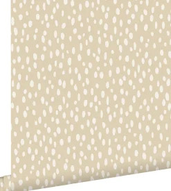 ESTAhome papier peint à motif de petits points beige - 53 cm x 10.05 m - 139554
