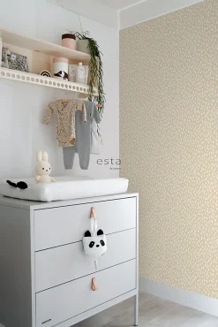 ESTAhome papier peint à motif de petits points beige - 53 cm x 10.05 m - 139554