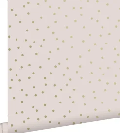 ESTAhome papier peint à motif de petits points vieux rose et or - 53 cm x 10.05 m - 139274