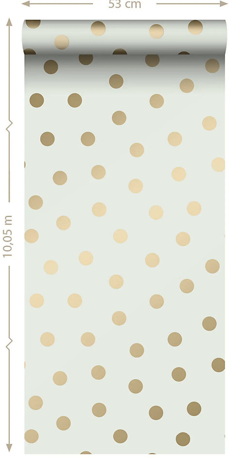 ESTAhome papier peint à motif de petits points blanc cassé et or - 53 cm x 10.05 m - 139243