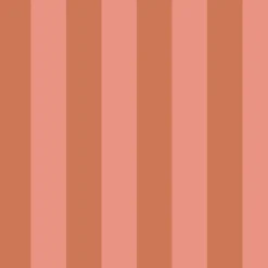 ESTAhome papier peint à rayures terracotta et rose pêche - 53 cm x 10.05 m - 139905