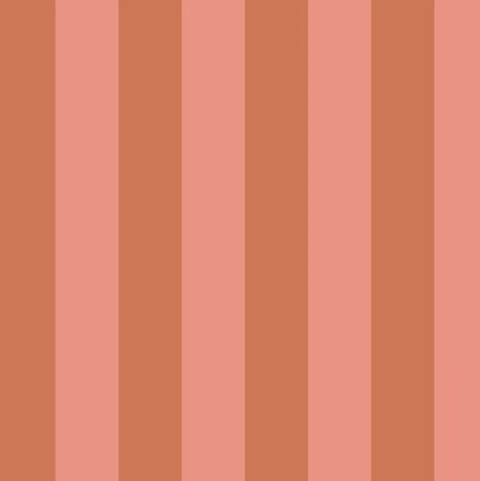 ESTAhome papier peint à rayures terracotta et rose pêche - 53 cm x 10.05 m - 139905