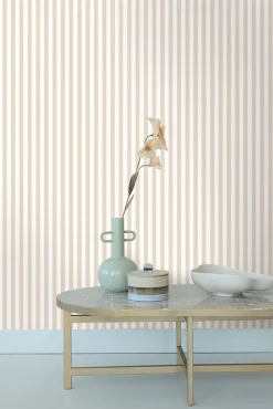 ESTAhome papier peint à rayures beige et blanc - 53 cm x 10.05 m - 130949