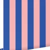 ESTAhome papier peint à rayures rose clair et bleu - 53 cm x 10.05 m - 139907