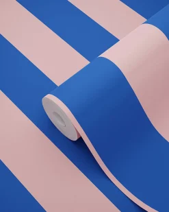 ESTAhome papier peint à rayures rose clair et bleu - 53 cm x 10.05 m - 139907