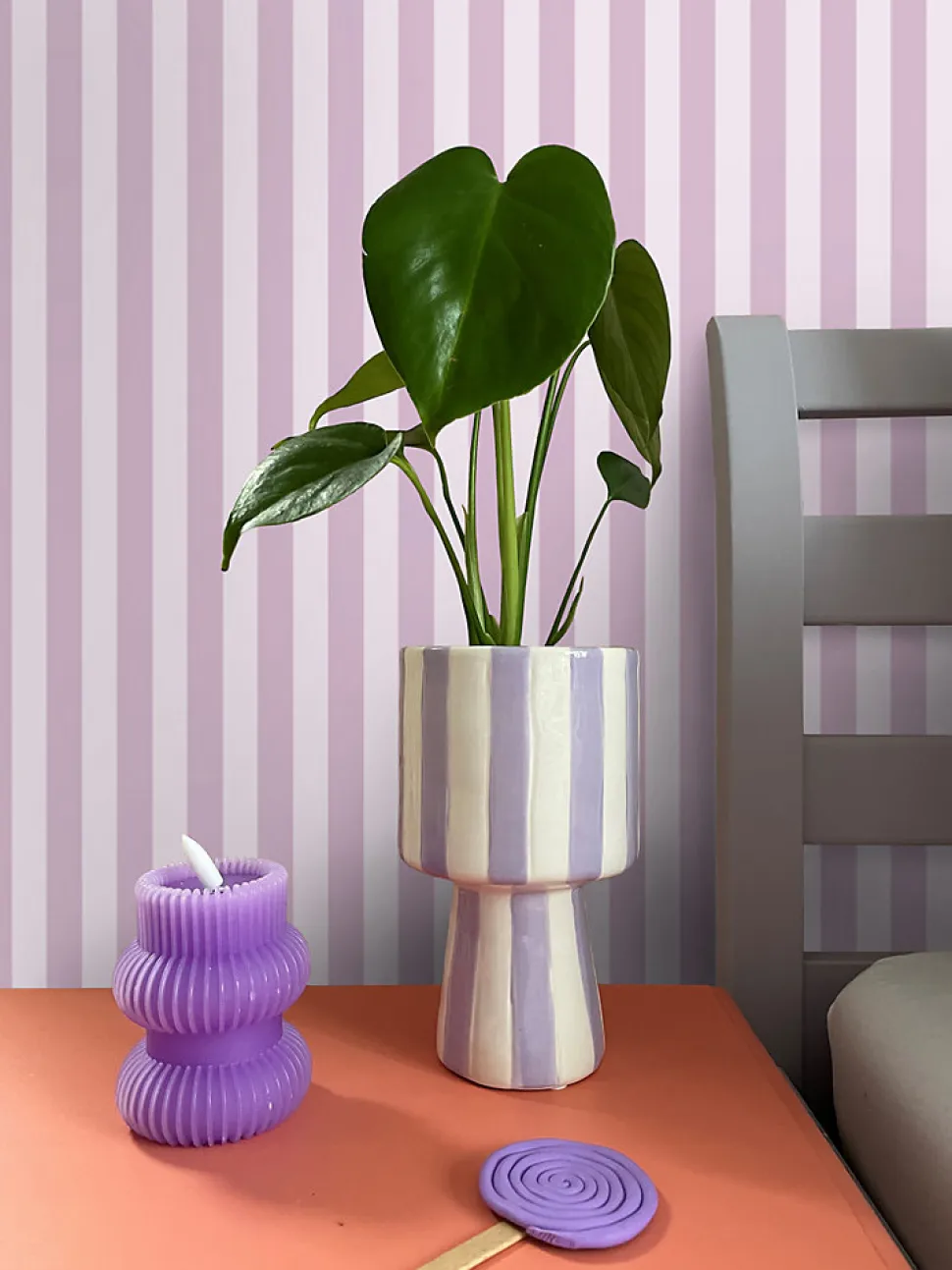 ESTAhome papier peint à rayures violet - 53 cm x 10.05 m - 130954