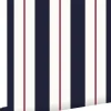 ESTAhome papier peint à rayures bleu et rouge - 53 cm x 10.05 m - 136415