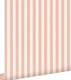 ESTAhome papier peint à rayures rose terracotta - 53 cm x 10.05 m - 130950