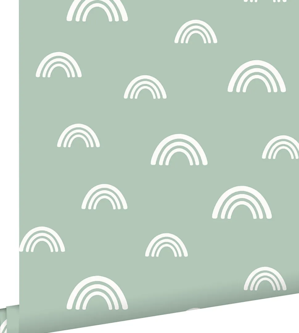 ESTAhome papier peint arcs en ciel vert menthe - 53 cm x 10.05 m - 139439