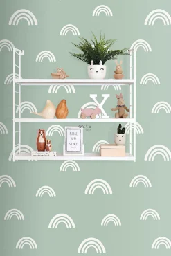 ESTAhome papier peint arcs en ciel vert menthe - 53 cm x 10.05 m - 139439
