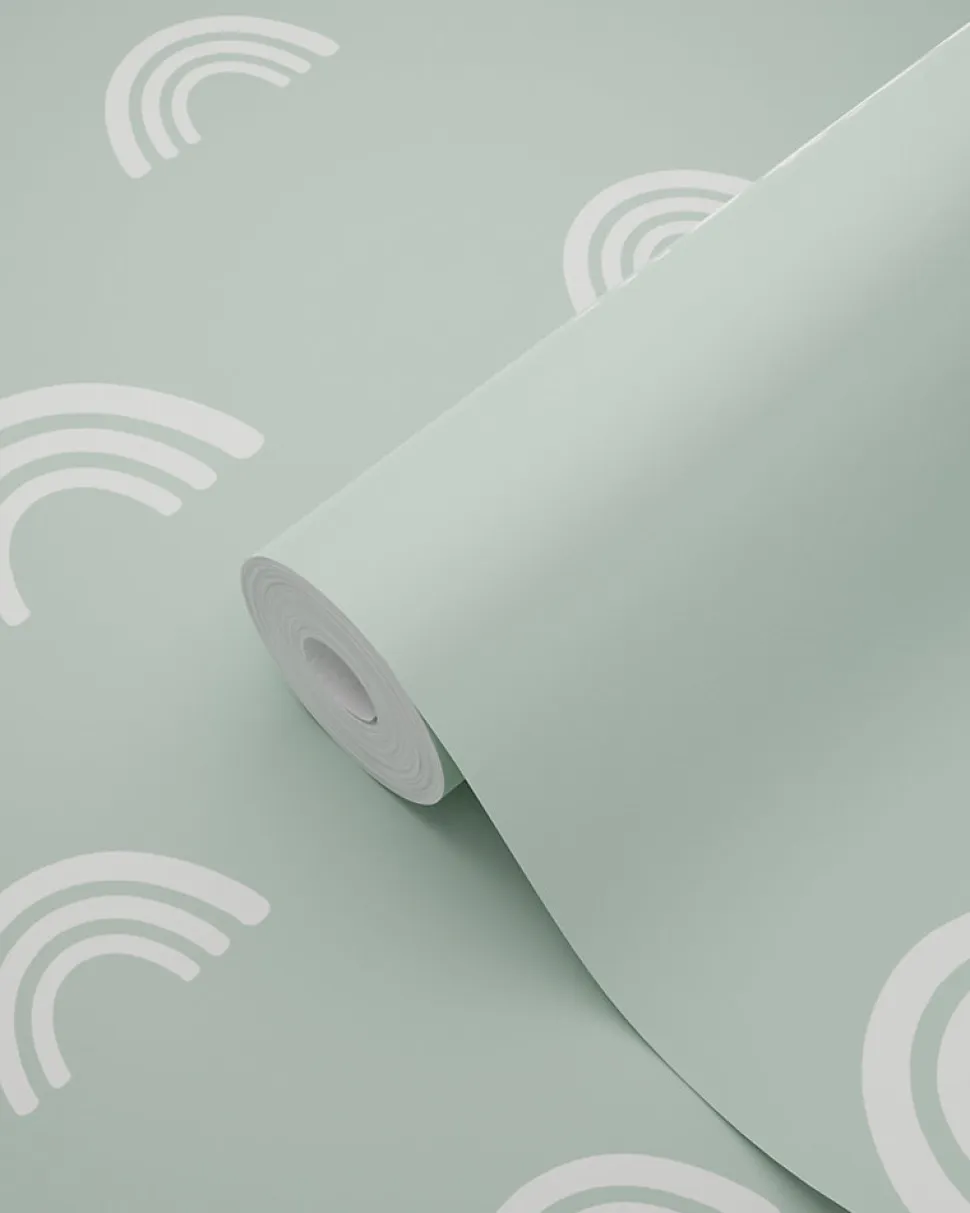 ESTAhome papier peint arcs en ciel vert menthe - 53 cm x 10.05 m - 139439