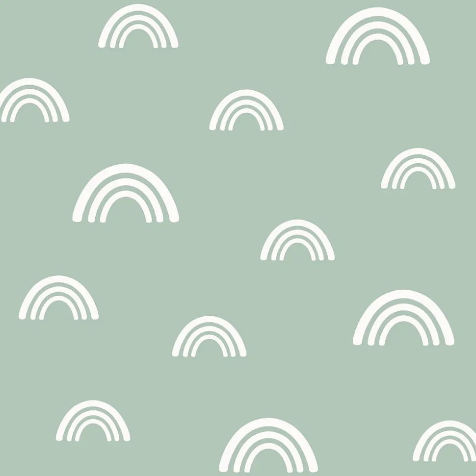 ESTAhome papier peint arcs en ciel vert menthe - 53 cm x 10.05 m - 139439