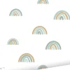 ESTAhome papier peint arcs en ciel vert menthe grisé et bleu gris - 53 cm x 10.05 m - 139254