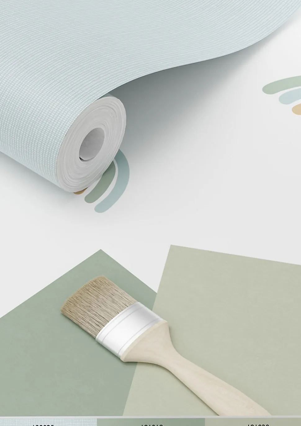 ESTAhome papier peint arcs en ciel vert menthe grisé et bleu gris - 53 cm x 10.05 m - 139254