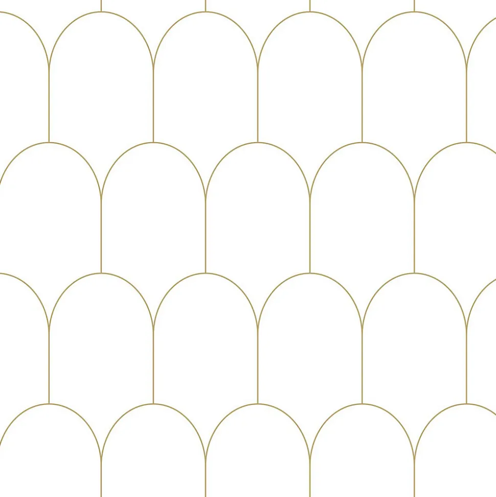 ESTAhome papier peint art déco blanc et or - 53 cm x 10.05 m - 139139