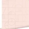ESTAhome papier peint art déco rose clair et or - 53 cm x 10.05 m - 139207