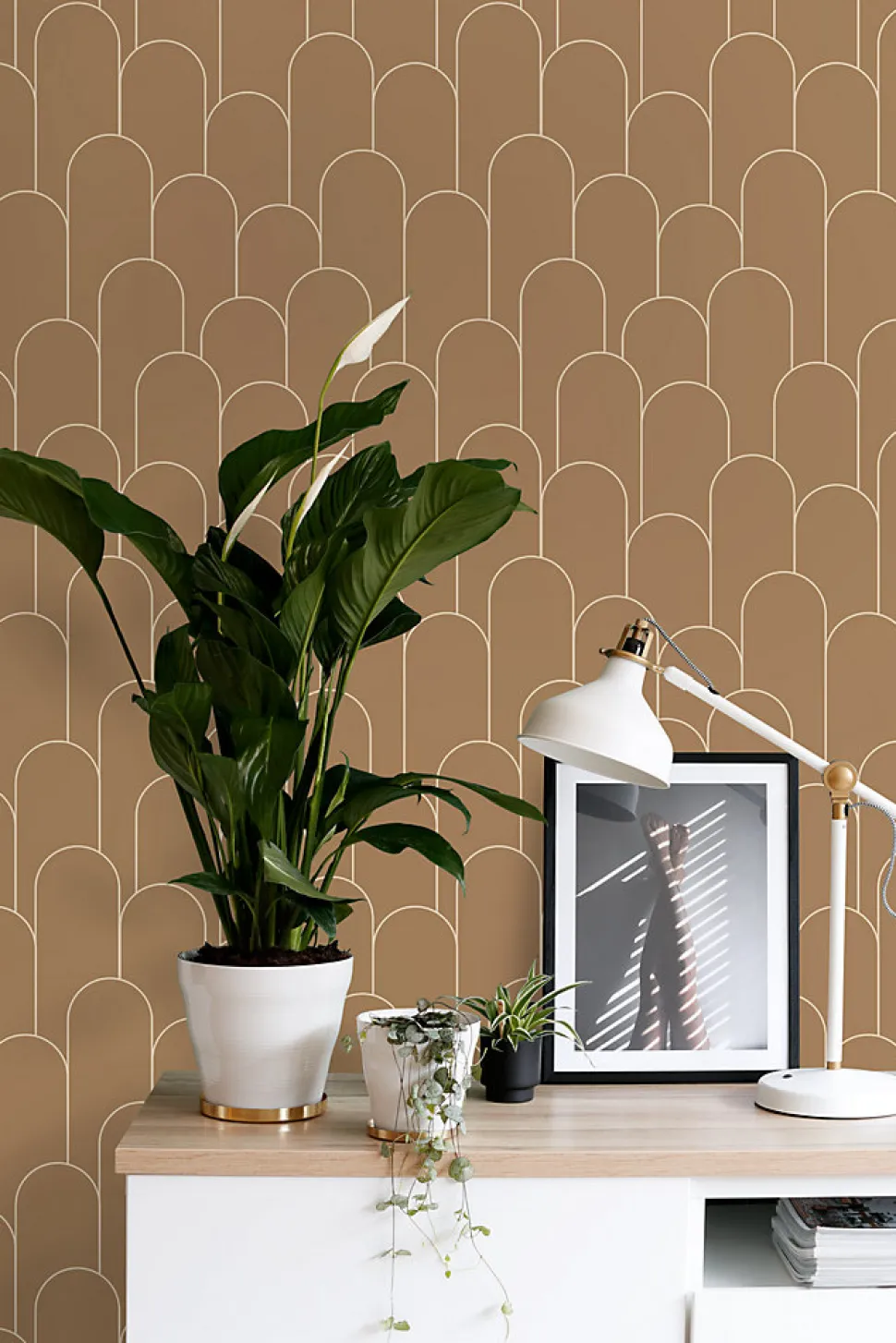 ESTAhome papier peint art déco terracotta - 50 x 900 cm - 139654