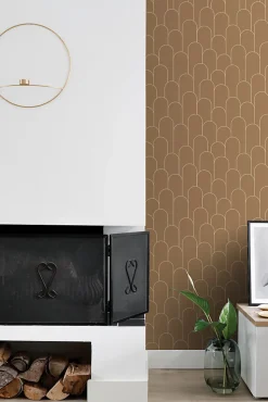ESTAhome papier peint art déco terracotta - 50 x 900 cm - 139654