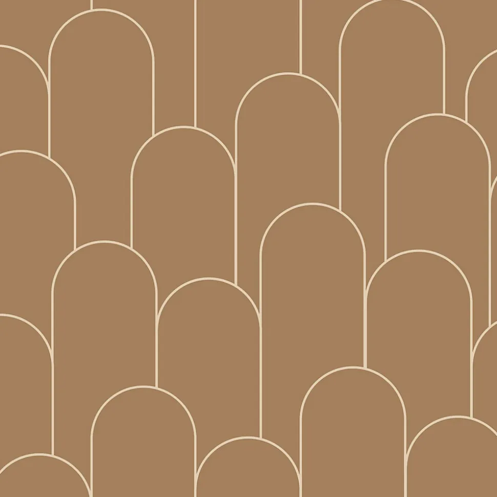 ESTAhome papier peint art déco terracotta - 50 x 900 cm - 139654