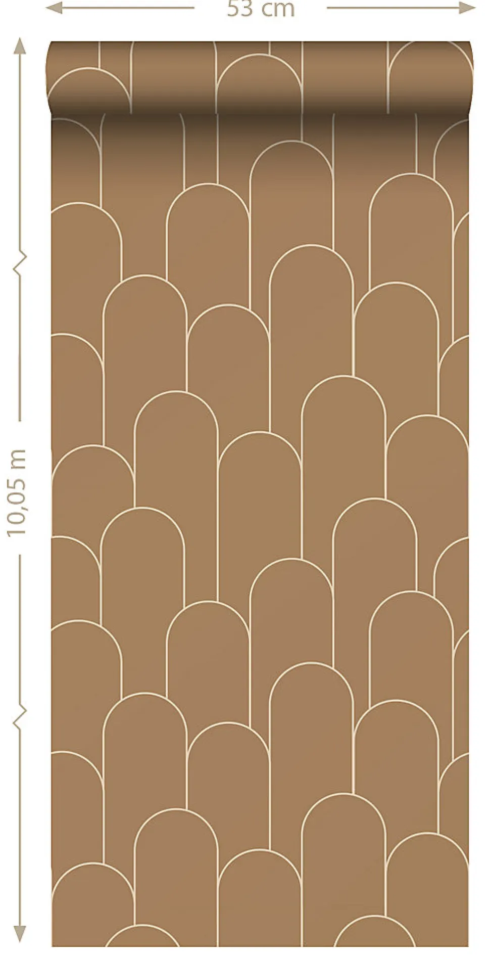ESTAhome papier peint art déco terracotta - 50 x 900 cm - 139654