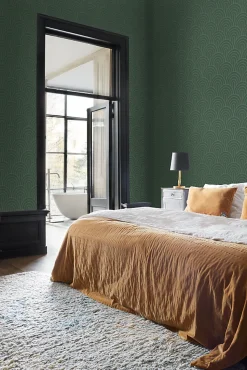 ESTAhome papier peint art déco vert émeraude - 53 cm x 10.05 m - 139744