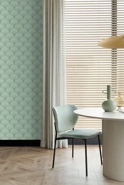 ESTAhome papier peint art déco vert grisé - 50 x 900 cm - 139466