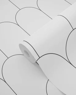 ESTAhome papier peint art déco blanc et noir - 53 cm x 10.05 m - 139140