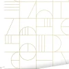 ESTAhome papier peint art déco blanc et or - 53 cm x 10.05 m - 139141