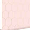 ESTAhome papier peint art déco rose clair et or - 53 cm x 10.05 m - 139201