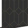 ESTAhome papier peint art déco noir et or - 53 cm x 10.05 m - 139746