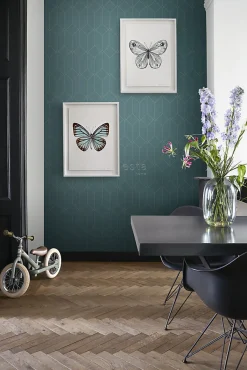 ESTAhome papier peint art déco or, vert et bleu - 53 cm x 10.05 m - 139224