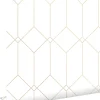 ESTAhome papier peint art déco blanc et or - 53 cm x 10.05 m - 139223