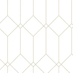 ESTAhome papier peint art déco blanc et or - 53 cm x 10.05 m - 139223