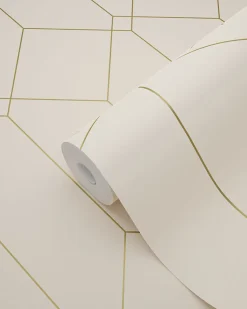 ESTAhome papier peint art déco or et beige - 53 cm x 10.05 m - 139747