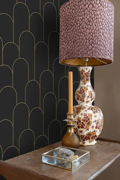 ESTAhome papier peint art déco noir et or - 50 x 900 cm - 139658